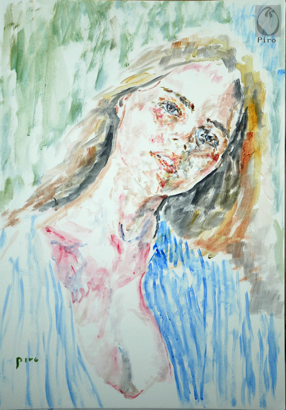 oil on paper - olio su carta di Piro